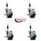 Service Caster 3'' Blue Poly Swivel 7/8'' Expanding Stem Caster Set with Brake, 4PK SCC-EX20S314-PPUB-BLUE-TLB-78-4 - alternate 4